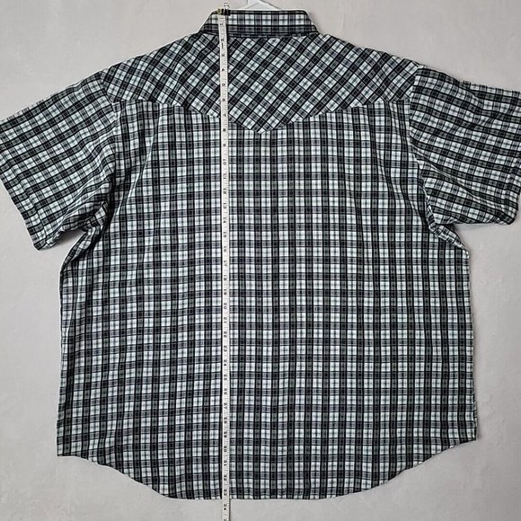 Express Rider BIG MAN Pearl Snap Plaid Western Short Sleeve Shirt Mens 2X XXL - Picture 6 of 11